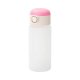 Dětská láhev skleněná 450 ml se silikonovým brčkem - růžový uzávěr sublimace termotransfer - 1