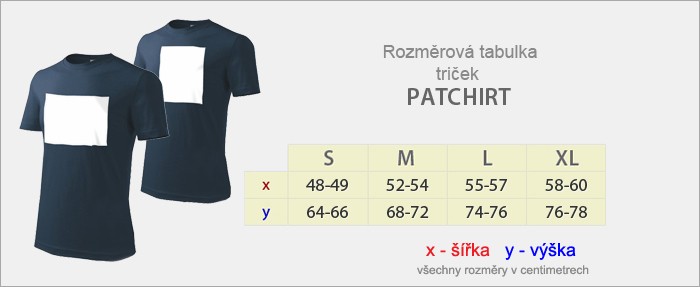 PATCHIRT - Bavlněné tričko pro sublimační potisk - vertikální - tmavě modré - S