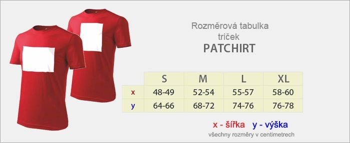 PATCHIRT - Bavlněné tričko pro sublimační potisk - vertikální - červené - S
