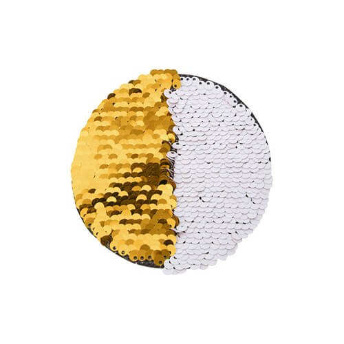 Dvoubarevné nažehlovací flitry na sublimaci kruh 10 cm zlatá sublimace termotransfer