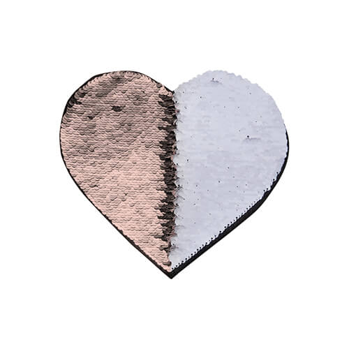 Dvoubarevné nažehlovací flitry na sublimaci srdce 22x19,5 cm - různé barvy