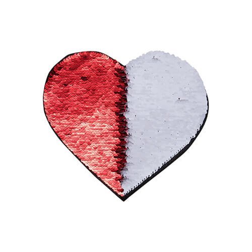 Dvoubarevné nažehlovací flitry na sublimaci srdce 22x19,5 cm - různé barvy