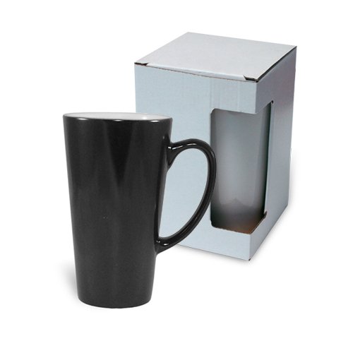 Magický hrnek Latte 450 ml A+ - černý s krabičkou sublimace termotransfer