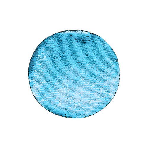 Dvoubarevné nažehlovací flitry na sublimaci kruh 19 cm světle modrá sublimace termotransfer