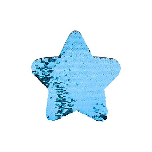 Dvoubarevné nažehlovací flitry na sublimaci hvězda 18x18 cm - světle modrá sublimace termotransfer