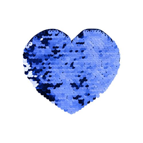 Dvoubarevné nažehlovací flitry na sublimaci srdce 12x10,5 cm modré sublimace termotransfer