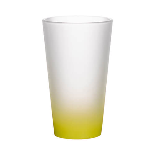 Velká latte sklenice matná s limetkově žlutým gradientem 450 ml sublimace termotransfer