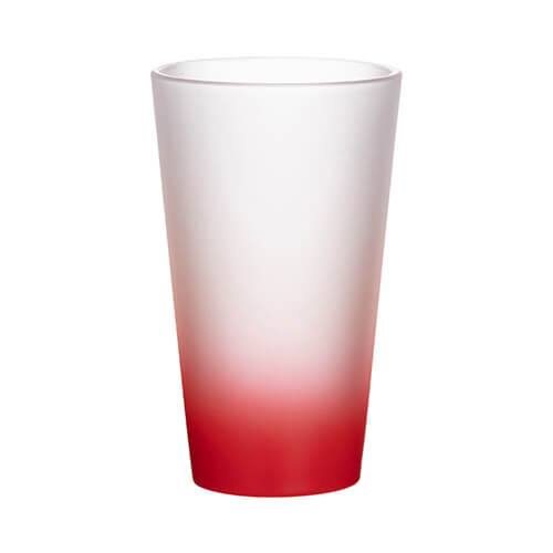 Velká latte sklenice matná s červeným gradientem 450 ml sublimace termotransfer