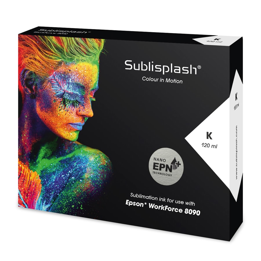 Sublimační inkoust Sublisplash EPN+ pro Epson WorkForce 8090, 120 ml black/černá