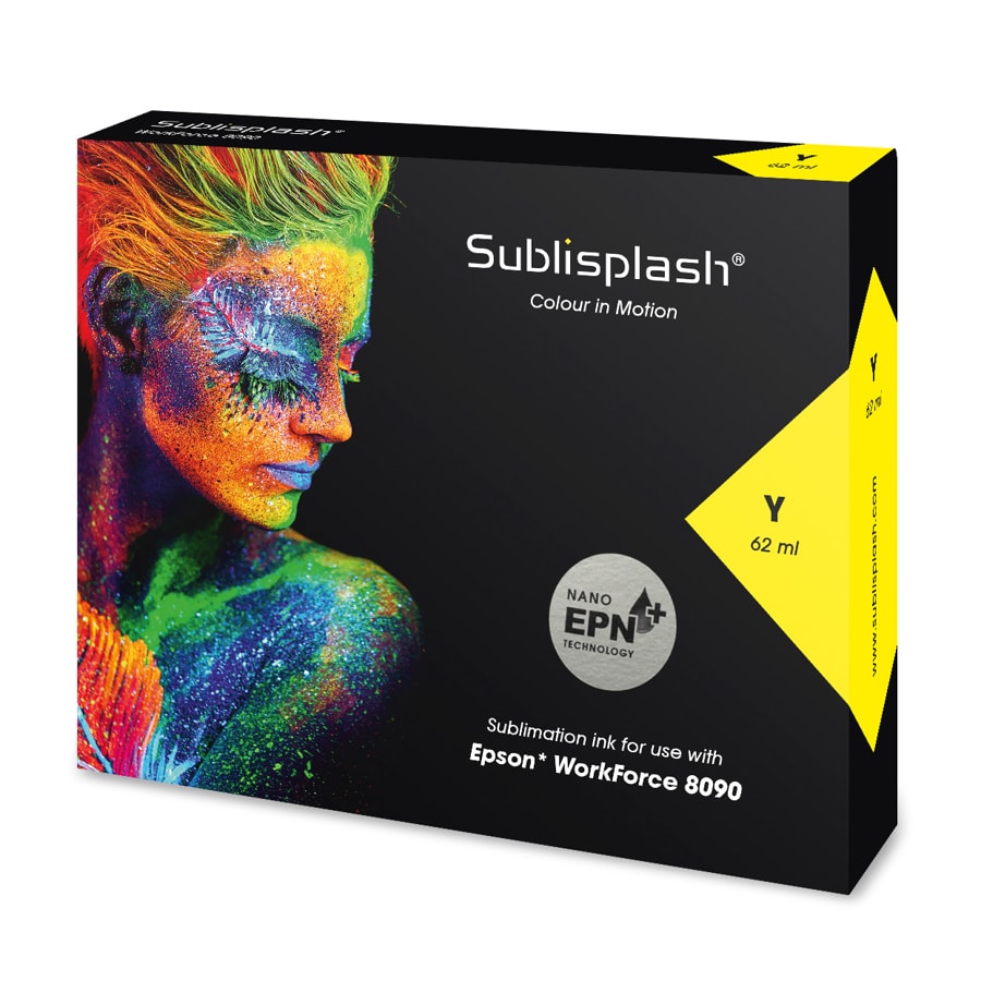 Sublimační inkoust Sublisplash EPN+ pro Epson WorkForce 8090, 62 ml yellow/žlutá