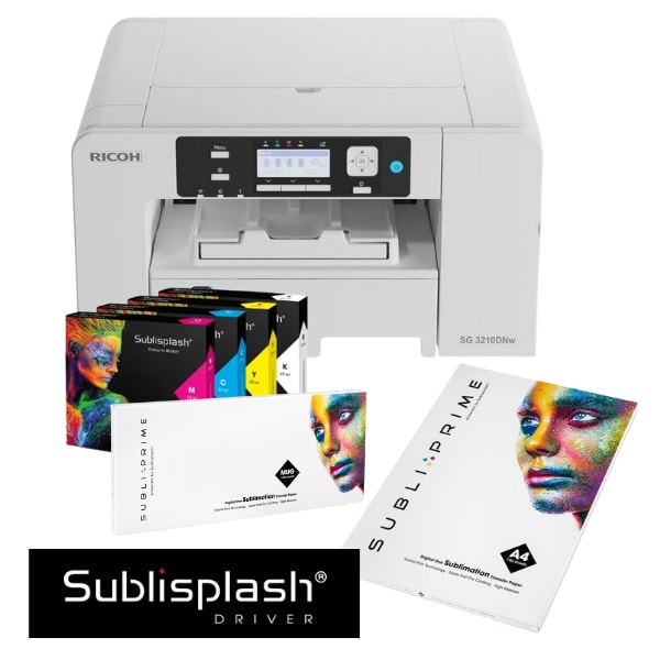 Sublimační tiskárna Ricoh SG 3210DN A4 + inkousty Sublisplash + sublimační papíry a Sublisplash Driver