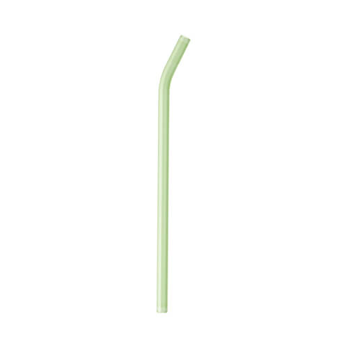 Brčko skleněné 20 cm zakřivené - zelené