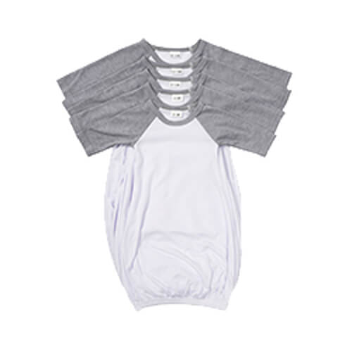 Kojenecká košile na spaní s šedým dlouhým rukávem - S (0-3 měsíce) sublimace termotransfer
