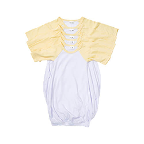 Kojenecká košile na spaní se žlutým dlouhým rukávem - XL (12-18 měsíců) sublimace termotransfer