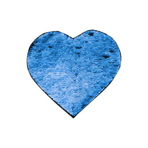 Dvoubarevné nažehlovací flitry na sublimaci srdce 22x19,5 cm modré sublimace termotransfer
