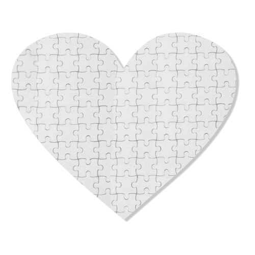 Puzzle srdce 19x18 cm 76 dílků sublimace termotransfer